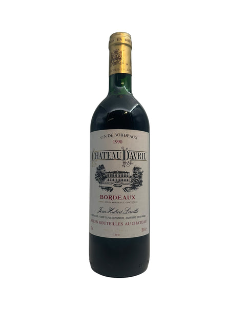 Bouteille de vin rouge Bordeaux Château Davril 1990