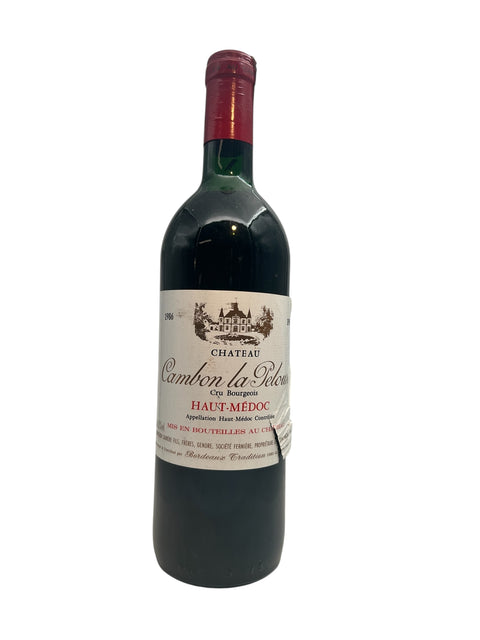 Bouteille de vin rouge Cambon la Pelouse 1986 Château