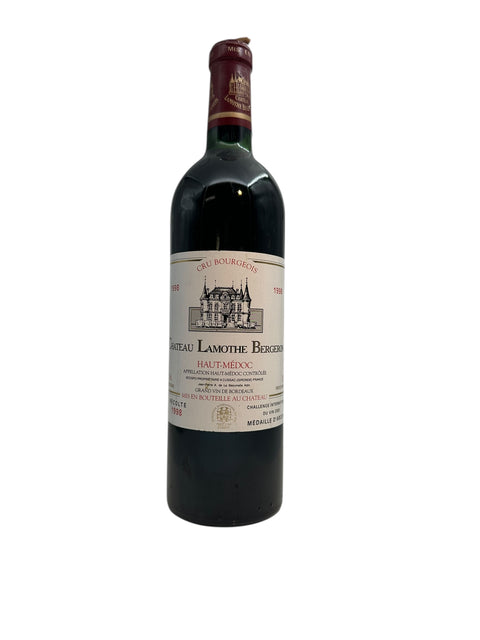 Bouteille de vin rouge Lamothe Bergeron 1998 du Haut-Médoc, Bordeaux