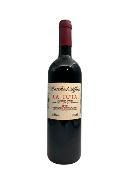 Bouteille de vin rouge La Tota de Marchesi Alfieri millésime 1999