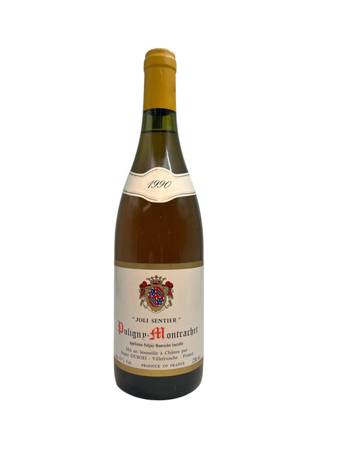 Bouteille de vin blanc Puligny-Montrachet 1990 Robert Dubois