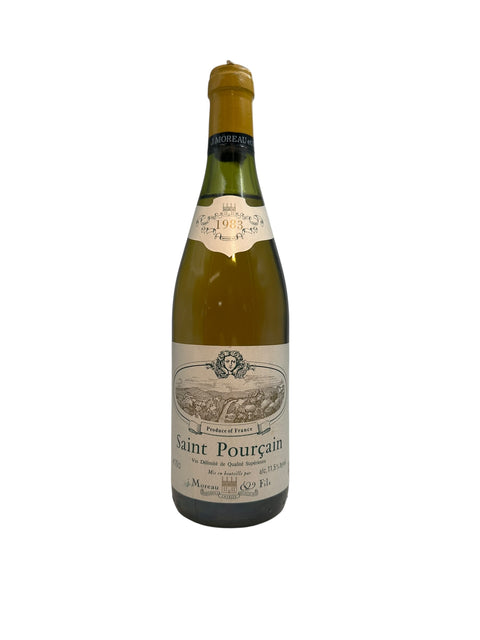 Bouteille de vin blanc Saint Pourçain J Moreau 1983