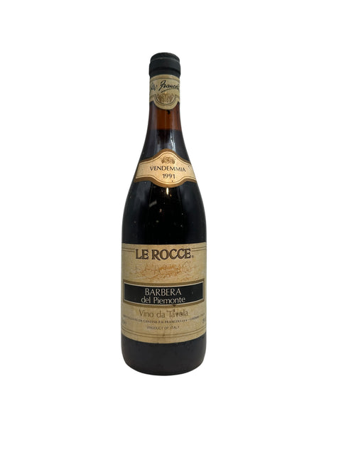 Bouteille de vin rouge Barbera del Piemonte Le Rocce 1991