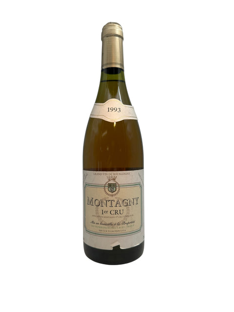 Bouteille de vin blanc de Bourgogne Montagny 1er Cru 1993