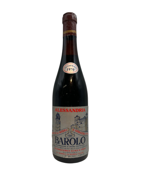 Bouteille de Barolo Alessandria 1970 avec étiquette
