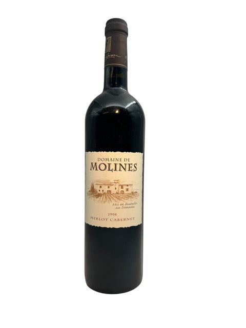 Bouteille de vin rouge Merlot Cabernet Domaine de Molines 1998