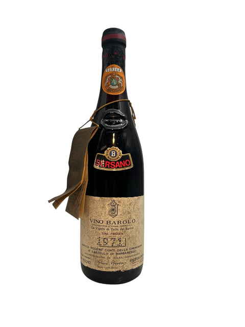 Bouteille de Vino Barolo Bersano 1964 avec étiquette