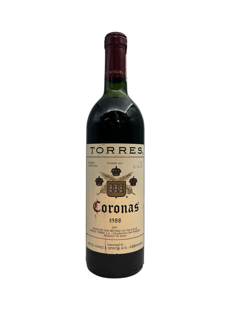 Bouteille de vin rouge Coronas Torres 1988