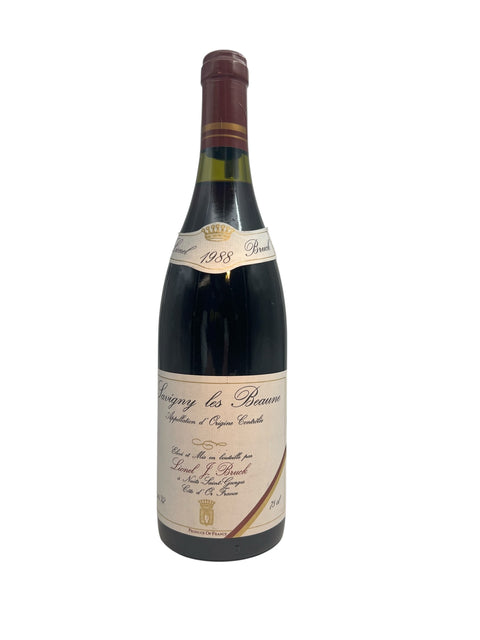 Bouteille de vin rouge Savigny les Beaune Lionel J Bruck 1988