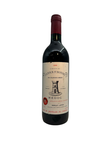 Bouteille de vin rouge Château Latour St Bonnet 1988 du Médoc