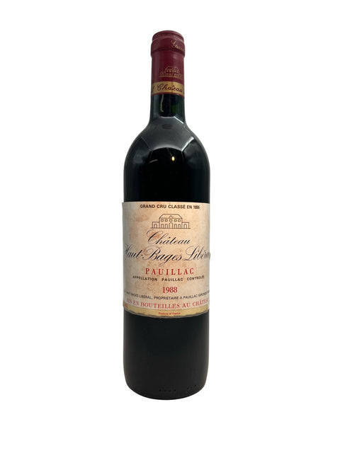 Bouteille de vin rouge Château Haut-Bages Libéral 1988