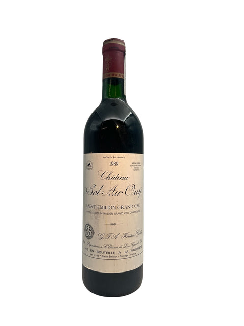 Bouteille de vin rouge Château Bel-Air Ouÿ 1989 Saint-Émilion Grand Cru