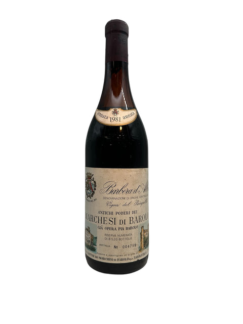 Vin rouge Barbera d'Alba Marchesi di Barolo millésime 1981