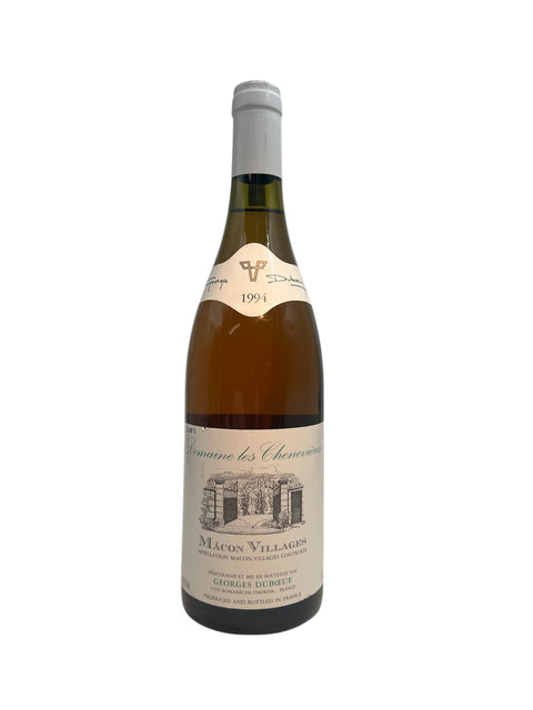 Bouteille de vin blanc Mâcon-Villages Domaine des Chenevières 1994