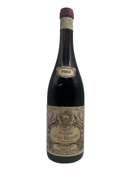Bouteille de Nebbiolo delle Langhe Poderi Luigi Einaudi 1988
