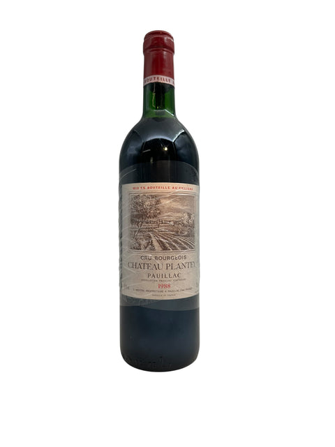 Bouteille de vin rouge Château Plantey 1988 de Pauillac
