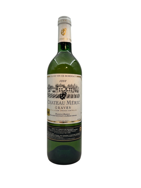Bouteille de vin blanc Château Méric Graves 1992