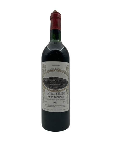 Bouteille de vin rouge Canon Fronsac Château Caillou 1986