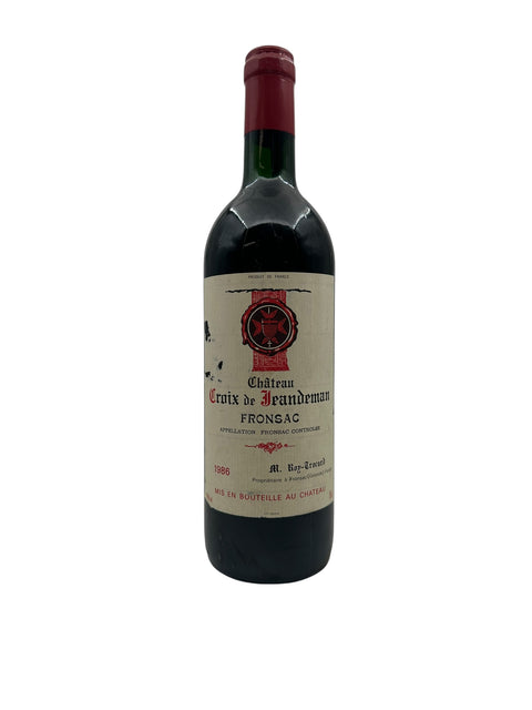 Bouteille de vin rouge Château Croix de Jeandeman 1986 Fronsac