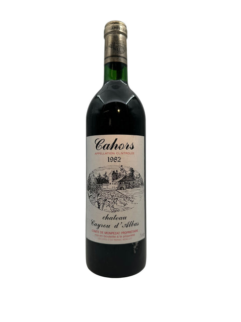 Bouteille de vin rouge Cahors Château Cayrou millésime 1982