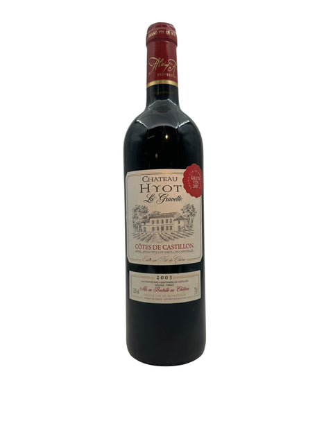 Bouteille de vin rouge Château Hyot 2003 des Côtes de Castillon