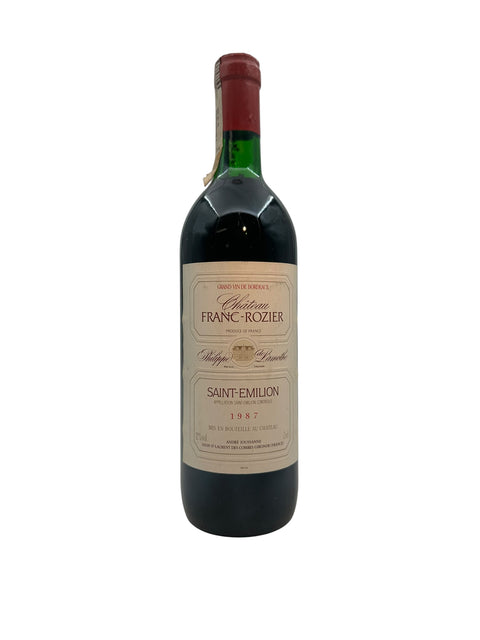 Bouteille de vin rouge Saint-Emilion Château Franc-Rozier 1987