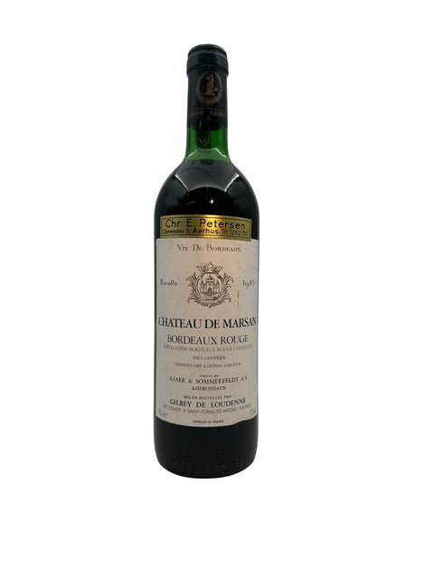Bouteille de Château de Marsan Bordeaux Rouge 1985