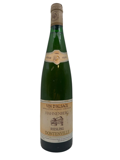 Bouteille de Riesling Dontenville 1990 vin d'Alsace