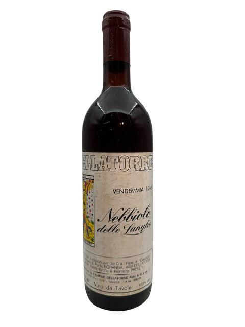 Bouteille de vin rouge Nebbiolo delle Langhe de 1986