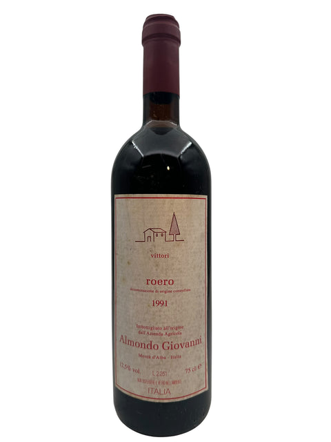 Bouteille de vin rouge Roero Almondo Giovanni 1991