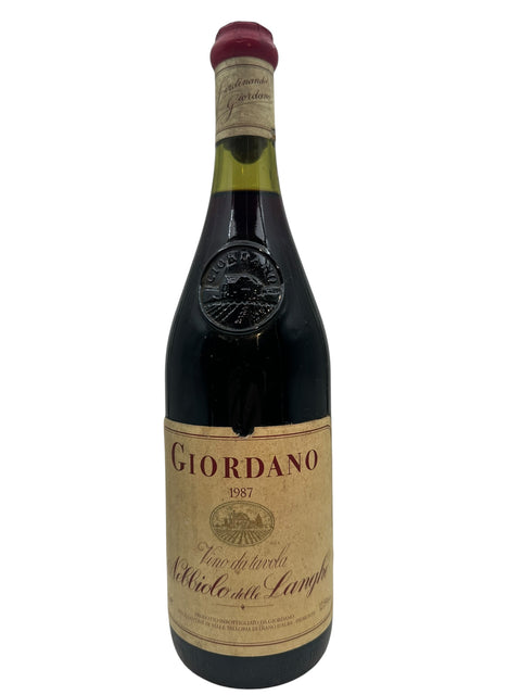 Bouteille de Nebbiolo delle Langhe Giordano 1987