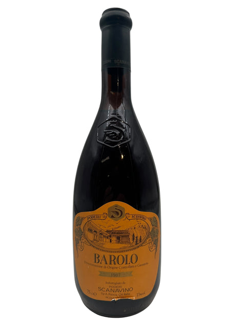 Bouteille de vin rouge Barolo Poderi Scanavino 1987