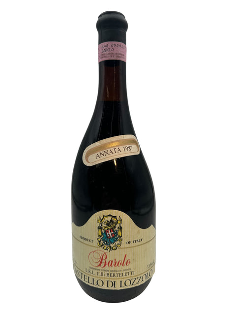 Barolo Castello di Lozzolo 1987 avec un design d'étiquette richement détaillé