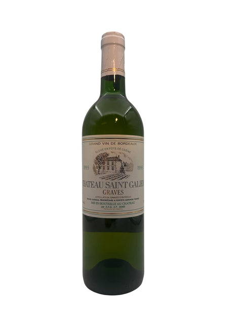 Bouteille de vin blanc Château Saint Galer Graves millésime 1993