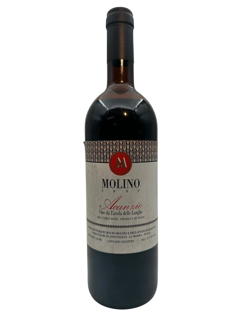 Bouteille de vin rouge Acanthos Molino 1992 d'Italie