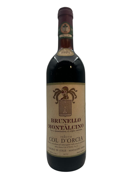 Bouteille de vin rouge Brunello di Montalcino Col d'Orcia 1971